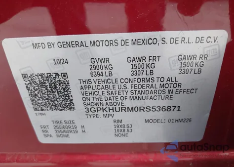 2024 Honda Prologue Ex из США, поврежденный, VIN 3GPKHURM0RS536871